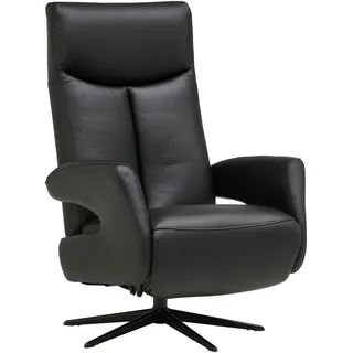 Welnova Relaxsessel , Schwarz , Metall , Echtleder , Spaltleder , 74x105x82 cm , Fußauswahl, Stoffauswahl, Relaxfunktion , Wohnzimmer, Sessel, Ledersessel