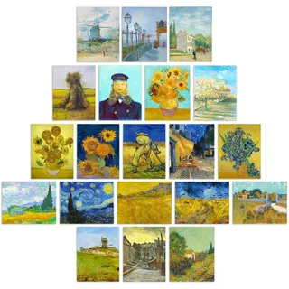 Van Gogh Posters 20 PCS Vintage-Poster/Van Gogh-Wandkunst - Van Gogh-Drucke, Vincent Van Gogh Art Posters for Wall Decor, Office, Dormitory & Home Decor/Famous Painting & Art Prints Gifts