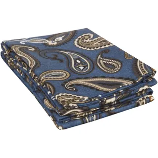 Superior - Flanell-Kopfkissenbezugsset, 51 x 76 cm, Baumwolle, marineblaues Paisleymuster