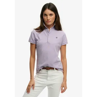 Poloshirt SUPERDRY "HERITAGE SLIM FIT POLO", Damen, Gr. M, lila (parma violet lila), Single Jersey, Obermaterial: 97% Baumwolle, 3% Elasthan, unifarben, skinny fit normal, Shirts Poloshirt, mit klassischem Polokragen, aus Baumwollmischung, in Single Jersey