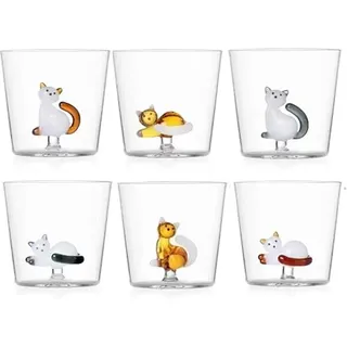 Ichendorf Tabby Cat Bicchiere Tumbler 35 Cl Set 6 Pz Colori Assortiti