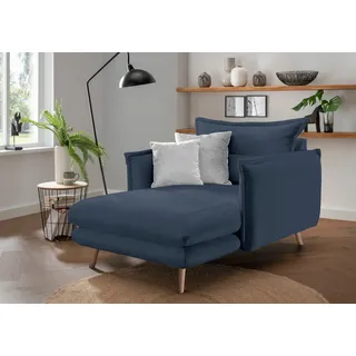 Home Affaire Loveseat Lazio Polyester 111 x 101 x 167 cm Blau mit 2 Zierkissen