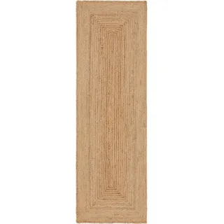 benuta Pure Juteläufer Jutta Hellbraun 80x250 cm , Textil , Beton Optik , Rechteckig , 80x250 cm , für Fußbodenheizung geeignet , Teppiche und Böden, Teppiche, Teppichläufer, Läufer