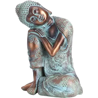 Buddha Figur 23 x 17 x 12.5 cm Schlafender Deko Zen Buddha Statuen Harz Handgemalte Tischdeko Skulptur Hindu Buddhismus Meditation Figuren Ostasiatisches Yoga Wohnzimmer Garten Dekofigur