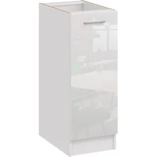 Roe Furniture | Küchenunterschrank 30 cm - Weiß - Weiß Glänzend - Platzsparend und Vielseitig - Ohne Arbeitsplatte - Unterschränke Küche - D30 - Weiß