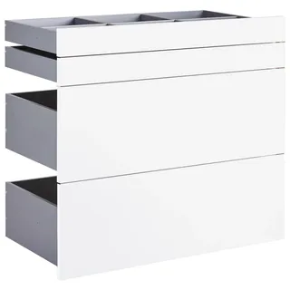 hom'in Schubladenset 90,9 x 82 x 46,8 cm Weiß Hochglanz