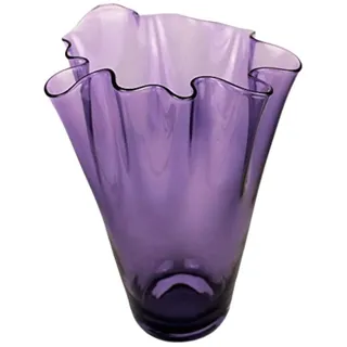 SIGNATURE HOME COLLECTION Glasvase mundgeblasen Dekovase Blumenvase, Glas, Lila Fliederfarben, 21 x 21 x 30 cm