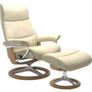 Stressless Relaxsessel "View" mit Signature Base, Größe L,Gestell Eiche, vanilla paloma