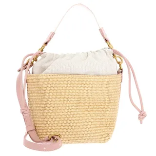 Ted Baker Handtasche Umhängetasche Raffyna Webbing Detail Raffia Small Bucket Bag Pink lachsfarben - Rosa, Orange