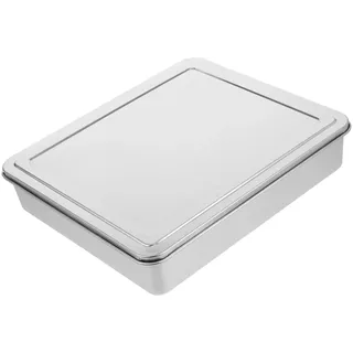 FONDOTIN Edelstahl Backform Mit Deckel 13.39X11.61X2.72In Rechteckige Kuchenform Antihaftbeschichtet Für Tiramisu Kuchen Aufläufe Vielseitiger Backbehälter Für Zuhause Und Gewerbe