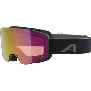 Alpina TAOS Q-LITE - verspiegelte, kontrastverstärkende Skibrille mit 100% UV-Schutz, für Erwachsene, black matt, M