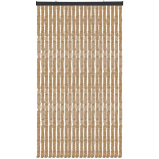 Arsvita Flauschvorhang Türvorhang (90x200 cm) in Beige als Insektenschutz für Balkon, Terrasse oder Wohnmobil, Wohnwagen, Pavillon