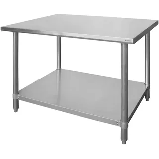HENDI Arbeitstisch, Arbeidsplatte, Catering, Höhenverstellbare Füße, 1000x600x(H)850mm, Edelstahl