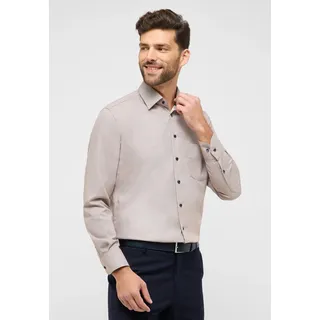 Langarmhemd ETERNA "MODERN FIT", Herren, Gr. 48, Normalgrößen, braun (mandel), 100% Baumwolle, tailliert, Manschette, Hemden Langarmhemd, NON IRON (bügelfrei)