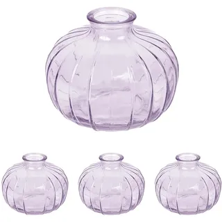 Talking Tables Fliederfarbene Glas-Budvase für Blumen, stilvolle Einzelstiel-Vase für Hochzeits-Tischdeko, Fensterbank, Gartenpartys, Sommeressen, Kamindekor & Geschenke, 8 cm (Packung mit 4)