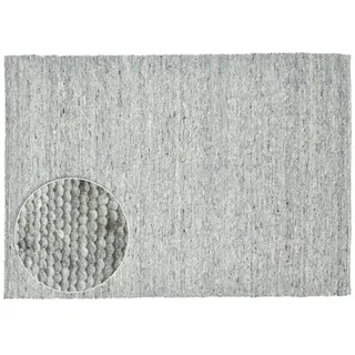 THEKO Handwebteppich ¦ grau ¦ Wolle ¦ Maße (cm): B: 190 H: 1,2