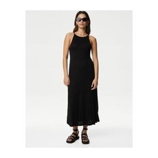 Womens M&S Collection Jersey Halter Neck Midaxi Beach Dress - Black, Black - 24