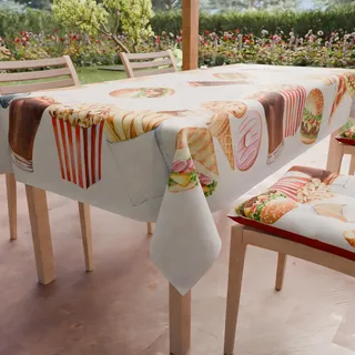 PETTI Artigiani Italiani - Tischdecke, schmutzabweisend, rechteckig, für Partys und Geburtstage für Kinder, Küchenmuster, Party, 06 x 6 Sitzer (140 x 180 cm), 100% Made in Italy