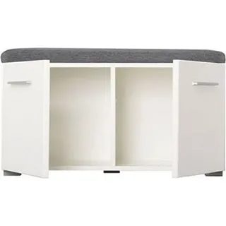 Dmora Garderobenmöbel Cannole 79x35x45h cm Weiß, ein Regal, 2 Türen - Weiß