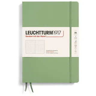 Leuchtturm1917 366172 Notizbuch Composition (B5), Hardcover, 219 nummerierte Seiten, Salbei, Dotted