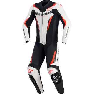 Alpinestars GP Force V2, Lederkombi 1tlg. - Weiß/Schwarz/Neon-Rot - 50
