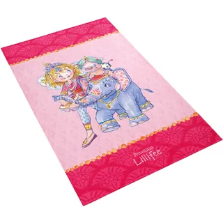 Prinzessin Lillifee Kinderteppich »LI-111«, rechteckig, 6 mm Höhe, bedruckter Stoff, Motiv Elefant & Pupsi, weiche Microfaser, rosa