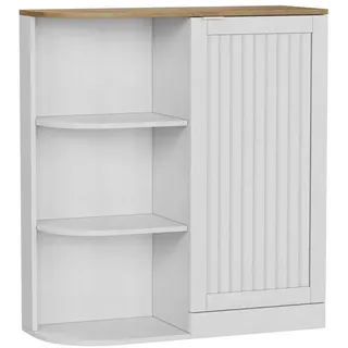 Stilvora Aufbewahrungsschrank in Weiß Eckschrank mit offenen Lagerschränken verstellbaren Regalen für Bad Küche , B68/T25/H76cm , Holzwerkstoff , 3 Fächer , Rechteckig , 68x76x25 cm , Kleinmöbel, Kommoden, Sideboards