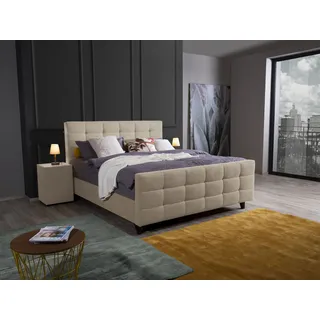 Alina Boxspringbett »Dory« inklusive Matratze und Topper, mit Fußteil, beige