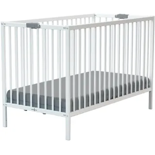 Webaby - Klappbares Babybett 60x120 cm, Weiß FLEX|Faltbares Kinderbett|Kompakt | Transportierbar | Zusammenklappbar |Platzsparend | Reisebett | Weiß