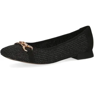 CAPRICE Damen Ballerinas Bast Elegant, Schwarz (Black Comb), 36 EU