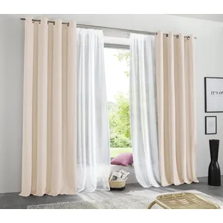 MY HOME »Raja« Ösen 2 Stk. tlg. 2er-Set, Bestseller, einfarbig, modern, pflegeleichte Mikrofaser,