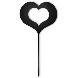 Gruber - XXL Gartenstecker für Gartendeko und Balkon Deko, Muttertag | 920 x 460 mm Bodenstecker für Innen- und Außenbereich | Grabschmuck wetterfest, ideal als Gartendeko für draußen, Schwarz