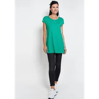 Longshirt SEIDEL MODEN, Damen, Gr. 36, grün, Jersey, Obermaterial: 95% Viskose, 5% Elasthan, unifarben, normal Po-bedeckend, Rundhals, angeschnitten abgesteppte Kante, Shirts Longshirt, MADE IN GERMANY, Topseller