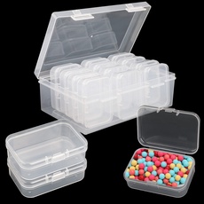 Jogoico 13 Stück Klein Aufbewahrungs Behälter Box mit Deckel, Klar Sortierbox für Perlen, Aufbewahrungsboxen klein für Perlen, Schmuck, Pillen, Bastelzubehör, Kleine Gegenstände(6.5 * 4.5 * 2CM)