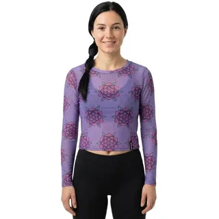 Santa Cruz Top Strip Digi Mesh Top Langarm-t-shirt - Purple Flowers - S