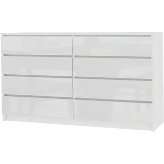 roe furniture Kommode 140 x 80 x 40 cm weiß hochglanz