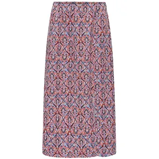 ONLY Damen Onlnova Life Elite Piper Slit Skirt Rock, Red Orange/AOP:591 Soul, M