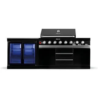 Goriller Outdoorküche Blackback S2 , Schwarz Hochglanz , Metall , 30 W , 247x90x58 cm , Ce , Grills, Gasgriller