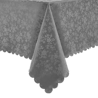 Romanstile Wachstuchtischdecke Mitteldecke 80 x 80 grau mit Glanz Weihnachten Tischdecke abwaschbar 350GSM,quadratisch Tischtuch wasserdicht,wetterfest Deko für Geburtstag,Party,Outdoor,Silvester