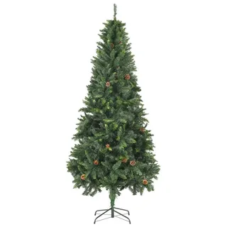 vidaXL Künstlicher Weihnachtsbaum mit Kiefernzapfen Grün 210 cm - Grün