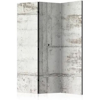 artgeist Paravent , Weiß, Hellgrau , Holz, Textil , Kiefer , massiv , Betonoptik , 135x172x3 cm , Motiv auf Vorder- und Rückseite , Wohnzimmer, Raumteiler, Paravents