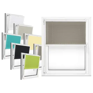 npluseins Plissee - vormontiert und mit Klemmfixierung am Fensterahmen - kinderleichte 3-Step Montage, ca. 50 x 130 cm, grau