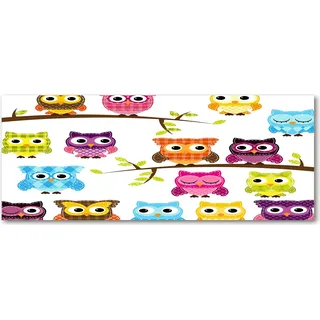 Tulup® Küchenrückwand Spritzschutz aus Glas -125x50 -Spritzschutz auf gehärtetes Glas Deko Kinderzimmer Bunte Eulen