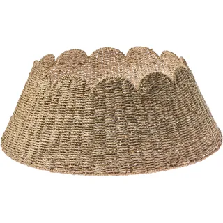 Beliani Weihnachtsbaumkragen Givre Seegras Naturfarben 67 cm