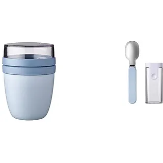 Mepal Müslibecher to go - praktischer Joghurtbecher & Klapplöffel Ellipse - Wiederverwendbarer Löffel zum Mitnehmen