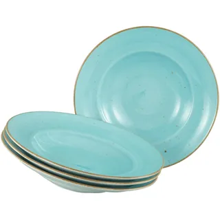 CreaTable Vintage Nature Pastateller 27 cm blau/türkis 4er Set