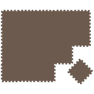 LittleTom Spielmatte ab Null - 180/90/1 cm Puzzlematte Braun , Kunststoff , Rechteckig , 30x30 cm , Teppiche und Böden, Teppiche, Kinderteppiche