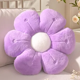 Yhoelata Groß BlumenKissen, Lila Blumenform Dekokissen, Kissen Daisy Flower, Cute Polster Blumen-Sitzkissen, Aesthetic Zierkissen für Zuhause, Sofa, Couch, Bett, 50 cm