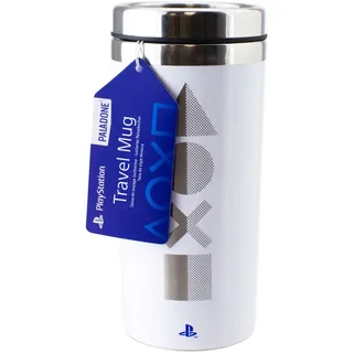Reisebecher - Playstation 5 450ml - Weiß, Silber, Schwarz