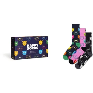 Happy Socks 3-Pack Mixed Cat Socks Geschenke Set 36-40